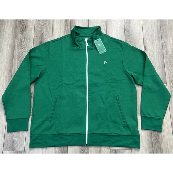 Flint Park Green Full Zip Athletic Golf/Tennis/Pickleball Sweatshirt Mens 2XL - Picture 2 of 9